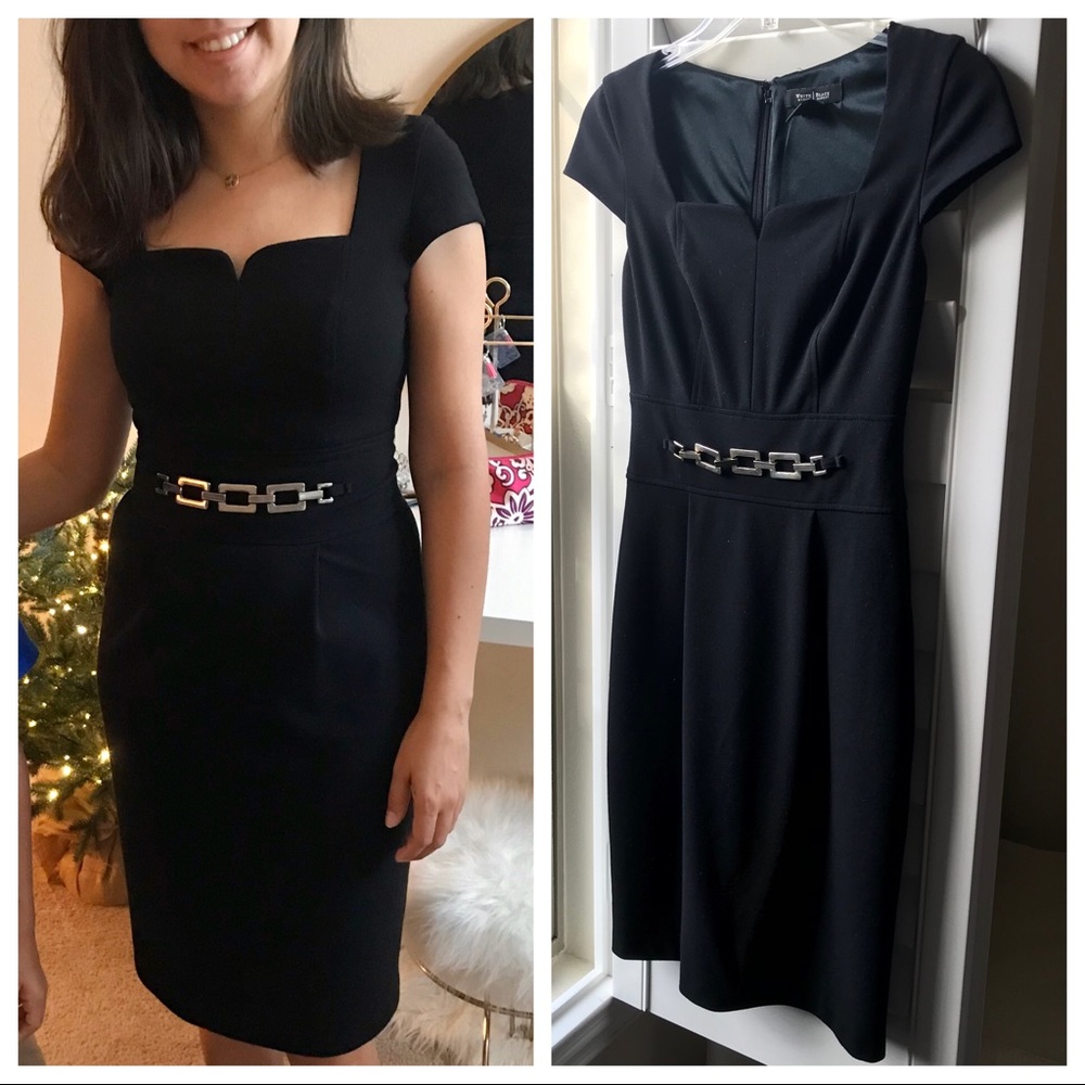 WHBM Ponte Sheath Dress, sweetheart neckline